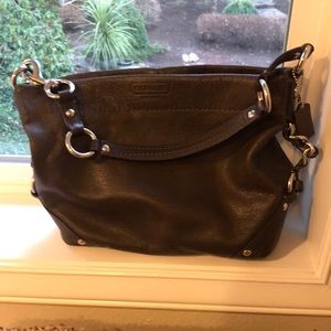 Coach brown leather shoulder bag